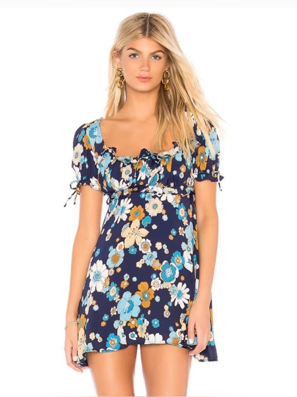 For Love & Lemons Midnight Magnolia Mini Dress Size Small